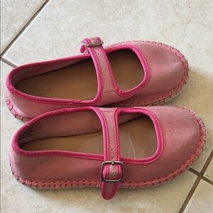 Old Navy Pink Girls Boho Raffia Bottom Shoes